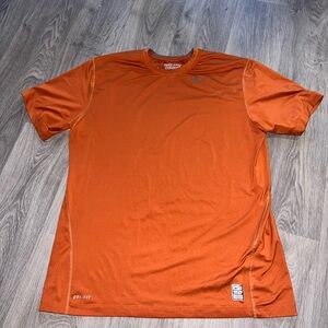 Nike PRO COMBAT Men's Orange Dri-FIT FITTED Shirt